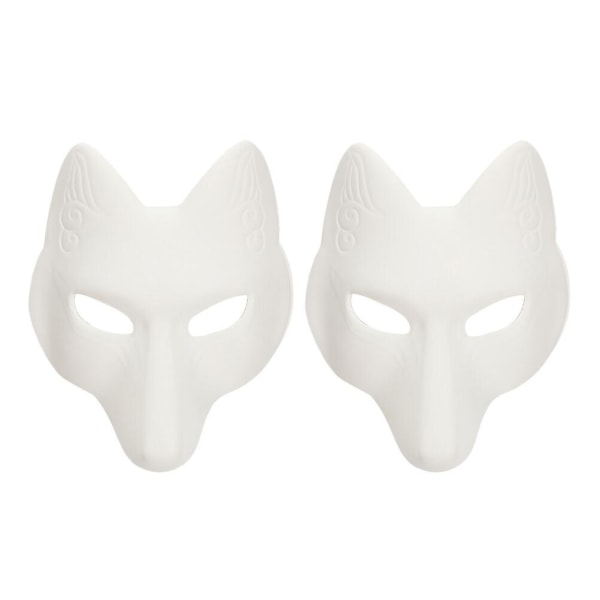 2-Pack Fox Cosplay Mask Cartoon Mask Adult Masquerade Party Favors (28X25cm, White)