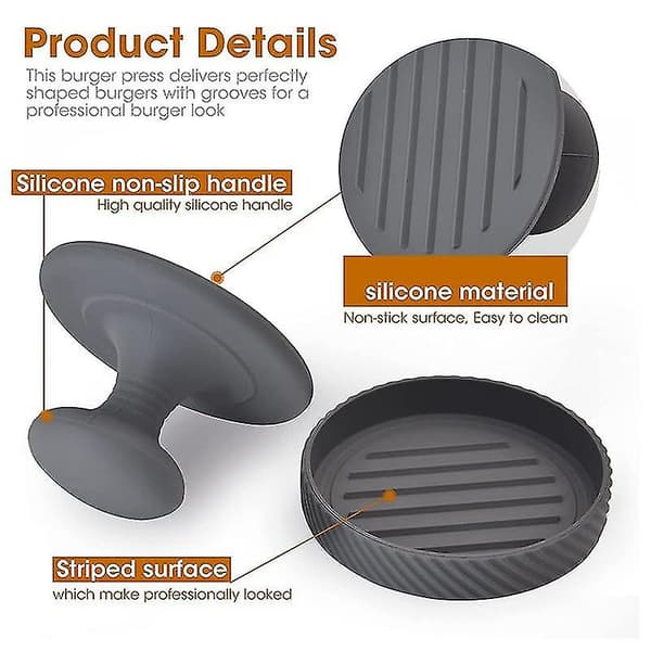 Press Silikon Hamburger Patty Maker Non-stick Hamburger Press Patty Maker För Patty