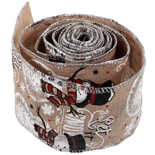 Rull julfest Dekorativt band Julhantverk DIY-band förpackningsband (200 cm, som visas i bild 1)