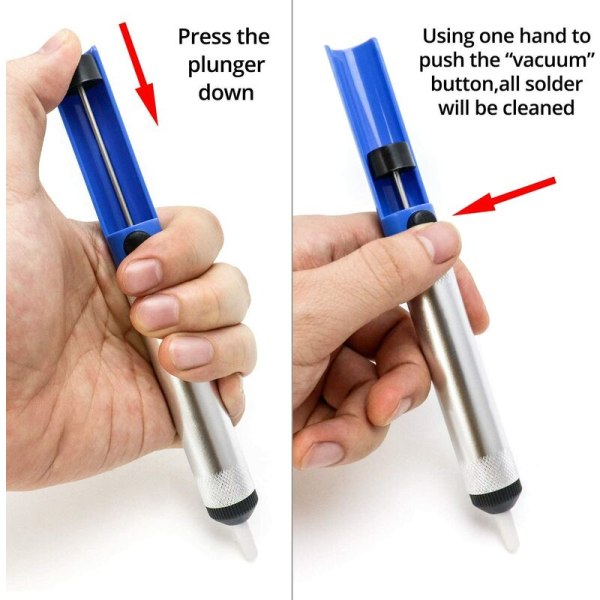 Desoldering Pump Lödtråd, 3 Desoldering Pump och 2 Desoldering Fläta med 2,5 mm bred och 1,5 m lång, blå