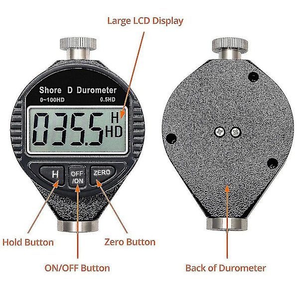 0-100hd Shore D Hårdhed Durometer Digital Durometer Skala Med Stort Lcd Display Til Gummi, Plast