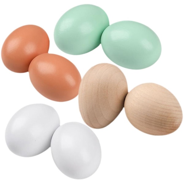 Väärennetyt puiset munat Tee-se-itse puiset kodinsisustusmunat (6,00 x 4,50 x 4,50 cm, useita värejä)
