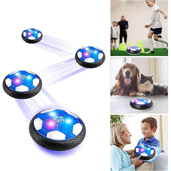 Barn Hover Fotboll Set, Uppladdningsbar Air Power Fotboll Med Led-Ljus Och Skumbumper, Inomhus Och Utomhus Fotbollsspel Leksak Med Mål Och Uppblåsbar