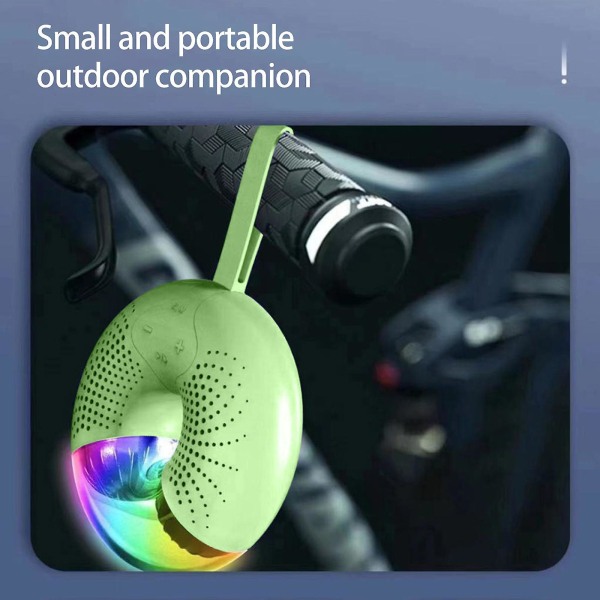 Mini bländande ljus Bluetooth ljud Stereo Surroundljud Kvalitet Donut Form Portabelt utomhusljud (grönt)
