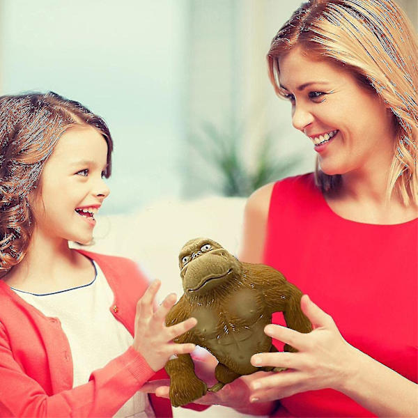 Mjuk apa anime figurin latex apa gorilla leksak djungel djur figurin, vuxna mjuk gorilla stressleksak（gul）