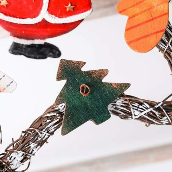 Retro jul snögubbe julkrans för dörrdekoration