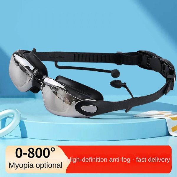 450myopic simglasögon anti-fog anti-uv silikon sim/simglasögon, simglasögon anti-fog ingen läckage för vuxna kvinnor män ungdomar(svart c)