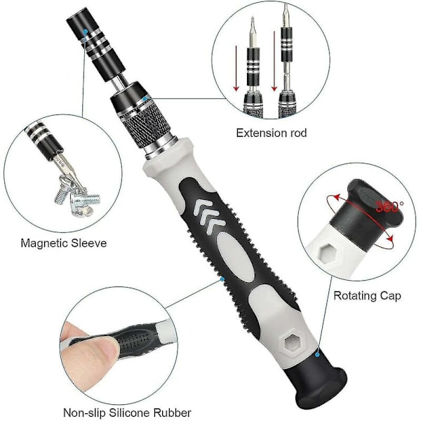 Precisionsmekanik skruvmejselset, 122 i 1 magnetisk miniprecision