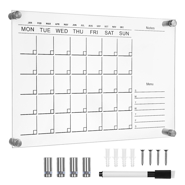 Sett med gjennomsiktig whiteboard, enkel håndskrevet tavle, vegg whiteboard (29,7X21CM, som vist på bildet)