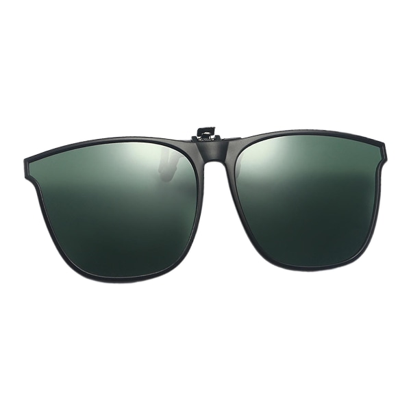 Polarized Clip-on Flip Up Sunglasses Uv400 Lenses Reversible Polarised Clip（Dark Green）