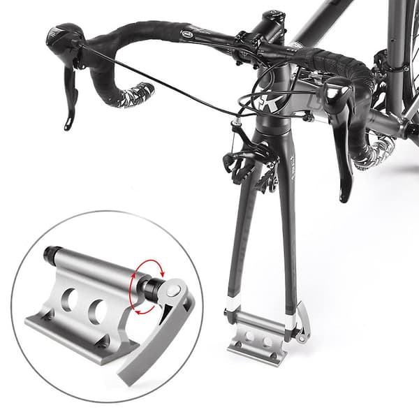 Bärbar ram framgaffel snabbkoppling gaffelmontering cykelblock tillbehör (silver)