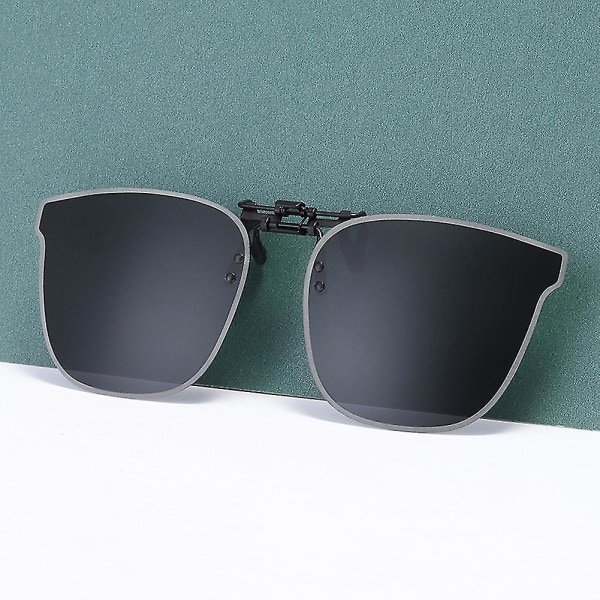 Unisex clip-on solbriller 180 graders flip stor linse solbeskyttelsesbriller (lilla pink)