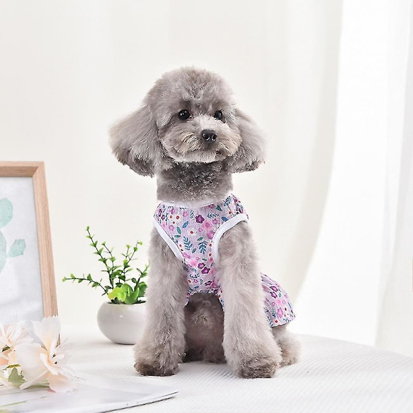 Pet Dog Stretch Knit Princess Kjole, Sød Blomsterkrone Kjole (xl Størrelse)