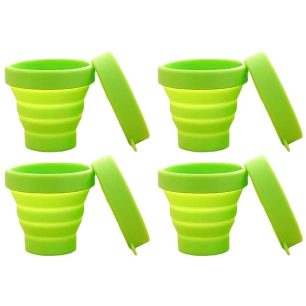 Vikbar Silikonkopp, Lätt Kopp för Camping Vandring, 4-pack