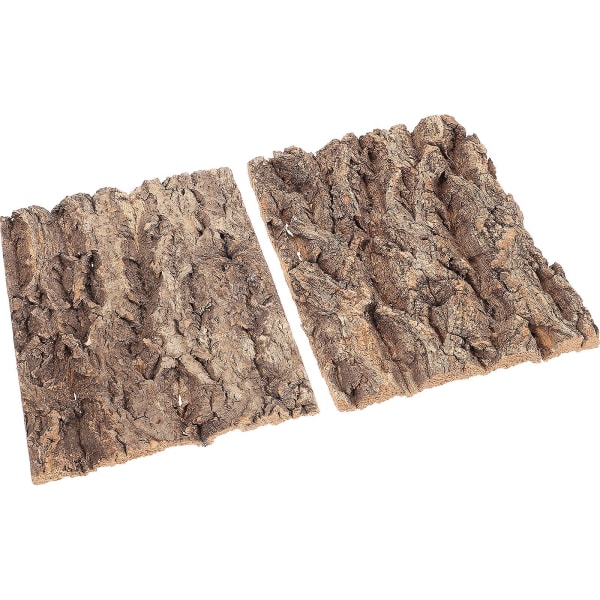 2 stk. Reptil skjult bark Naturlig bark Dekorativ terrarium Bark Dekorativ klatre bark (19,5X14,8CM, Brun)