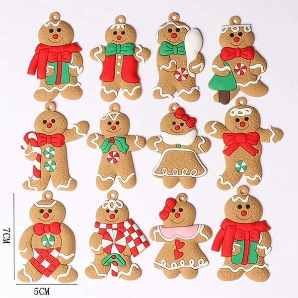 12 st traditionella pepparkaksgubbe julgransprydnader (pepparkaksgubbe D)