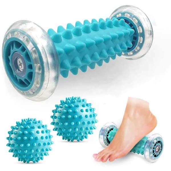 Foot Massage Roller and Spiky Massage Ball Set for Plantar Fasciitis