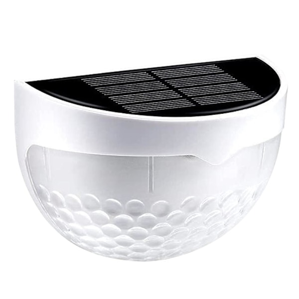Utomhus solcellslampa med 6 LED-lampor för däck, trädgård, uteplats, trappor, staket (vit)