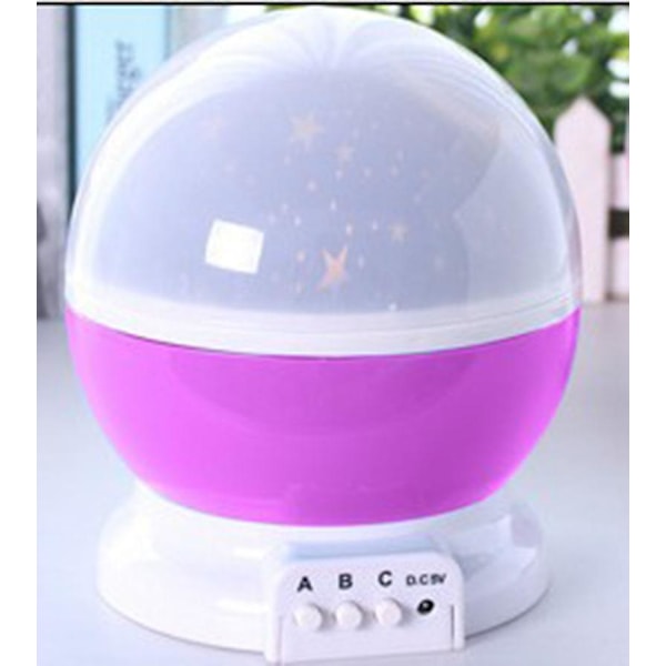Stjernehimmel-projektor baby nattlys LED 360 roterende projeksjonslampe romantisk LED