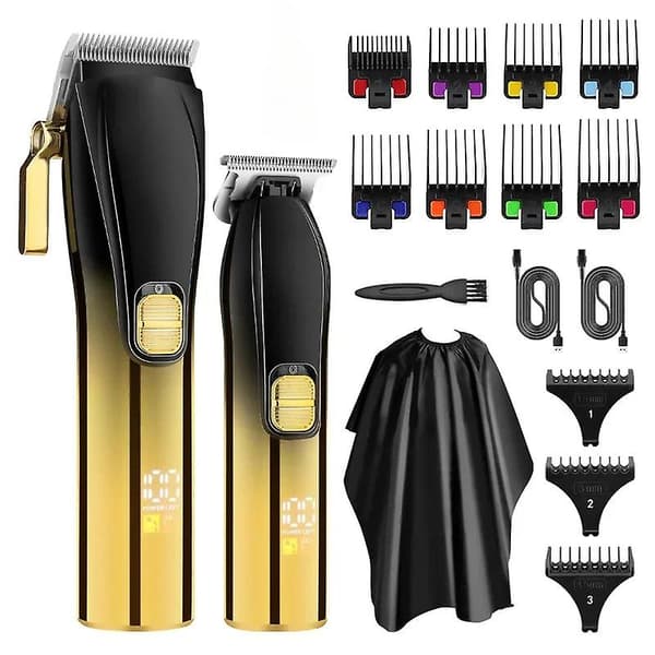 Professionell LCD-hårtrimmer för män (Silver)