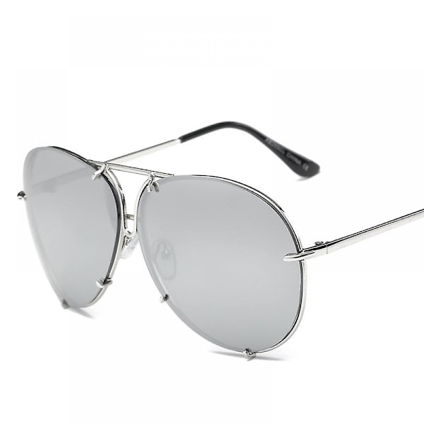 Polariserade Aviator Solglasögon Klassiska Aviator Solglasögon Herr Dam Körning Solglasögon Polariserad Lins UV-skydd Solglasögon Äkta Glaslins (Silver)
