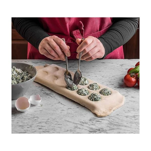 Dumpling Tray Ravioli Formar, Dumplings Maker Ravioli, Dumpling Maker med kavel, Dumpling Pie Ravioli Form Bakverktyg för bakning (Set om 2)