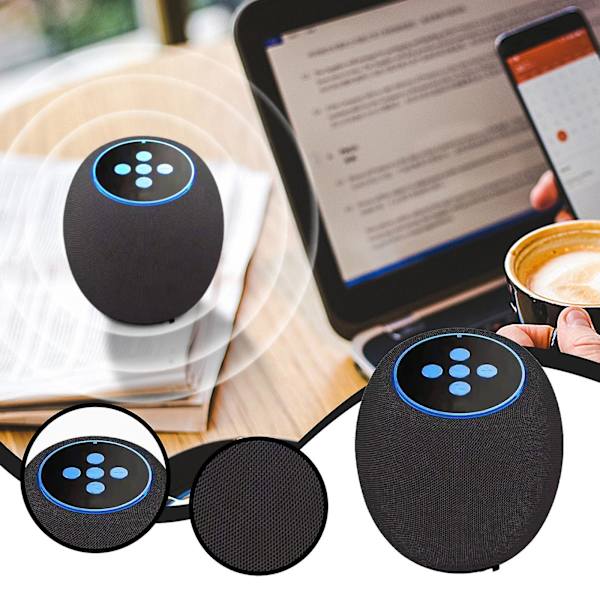 Bluetooth-högtalare i tyg, kreativ utomhus- och skrivbordshögtalare, miniljudutstrålande subwoofer-högtalare (svart)