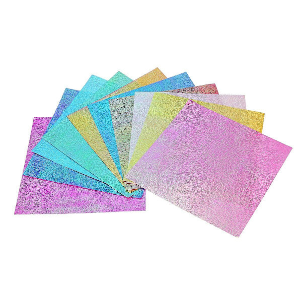 50 stk. Regnbue Papir Firkant Blankt Foldet Papir DIY Håndlavet Papir Kran Papir Udskæring (15cm, 10 Farver) (50 stk., som vist på billedet)