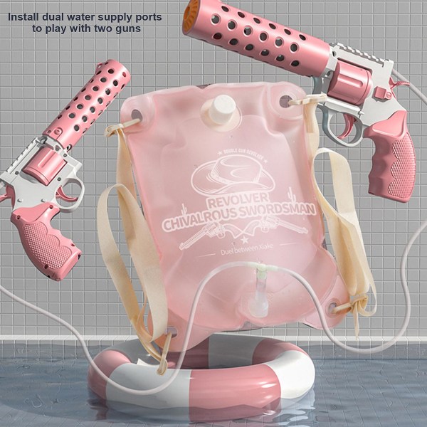26FT lang rækkevidde revolver elektrisk vandpistol børnelegetøjspistol 2000CC Kapacitetstank（Pink）
