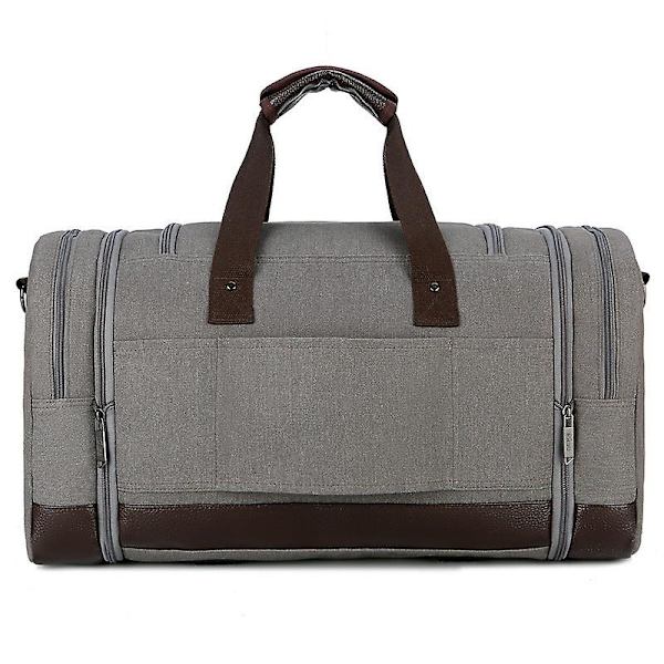 Stor kapacitet canvas handbagage duffelväskor（Brun）