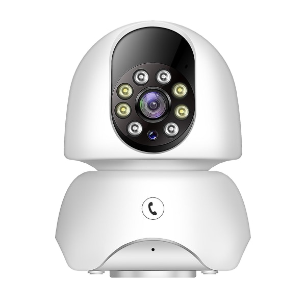 HD Night Vision Monitor Kamera 2,4G+5G trådlös WiFi Dual Band Camera Säkerhetsövervakning Rörelsedetektering, 2-vägsljud, Night Vision（Vit）