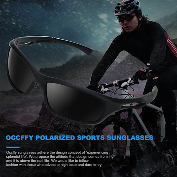 Polariserade sportglasögon solglasögon cykelglasögon med UV400-skydd för män körning löpning cykling fiske golf TR90