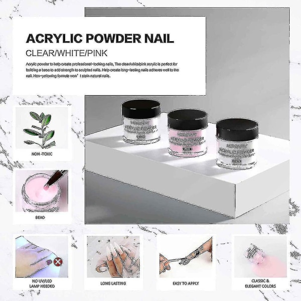 40ml Akryl Neglefarver Børste Negle Art Starter Gavesæt Manicureværktøj