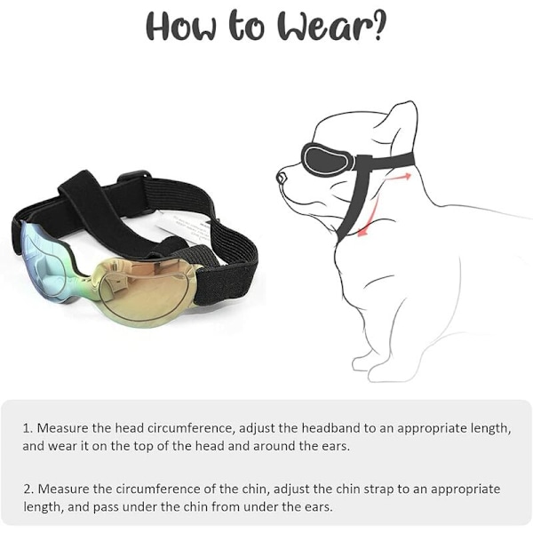 Hundsolglasögon Små Hundglasögon Doggles Små Hundglasögon UV-skydd Vindtät Vattentät Justerbar Rem (Färgglad)