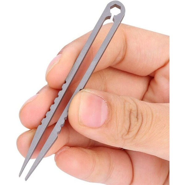 Mini Pinsett Bärbar EDC Pinsett Titanlegering Utomhus Överlevnad Camping Resa Mini Pinsett 8.2 x 0.9cm