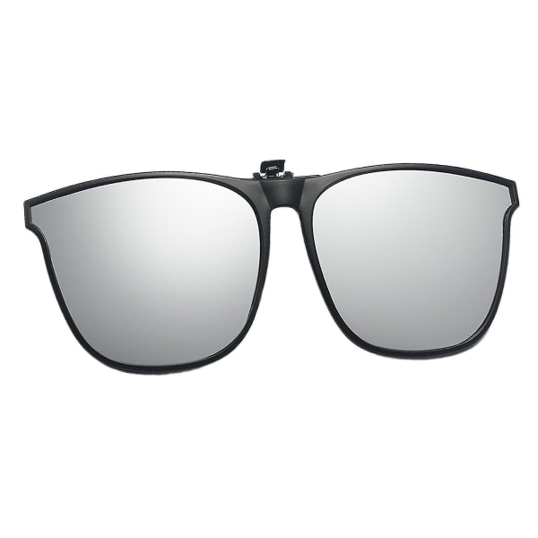 Polariserade Clip-on Flip Up Solglasögon Uv400 Linser Reversibla Polariserad Clip Xianmu_cc（Silver）