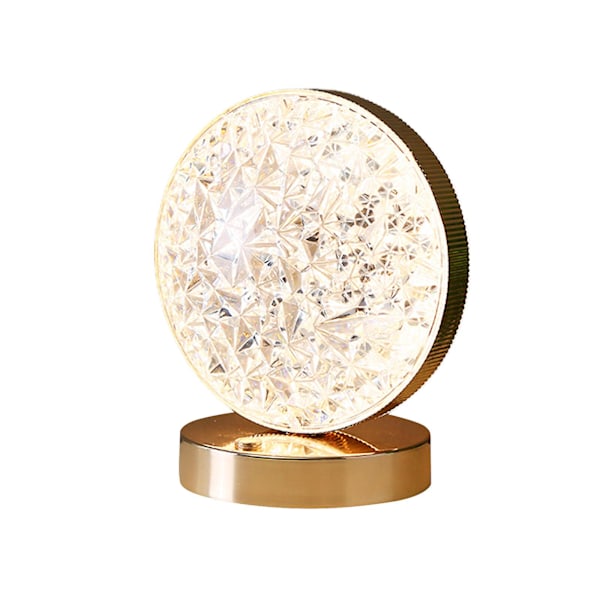 Sød stjerne måne atmosfære lampe touch sensor 3 farver guld usb genopladelig soveværelse stjerne natlys（cirkulær）