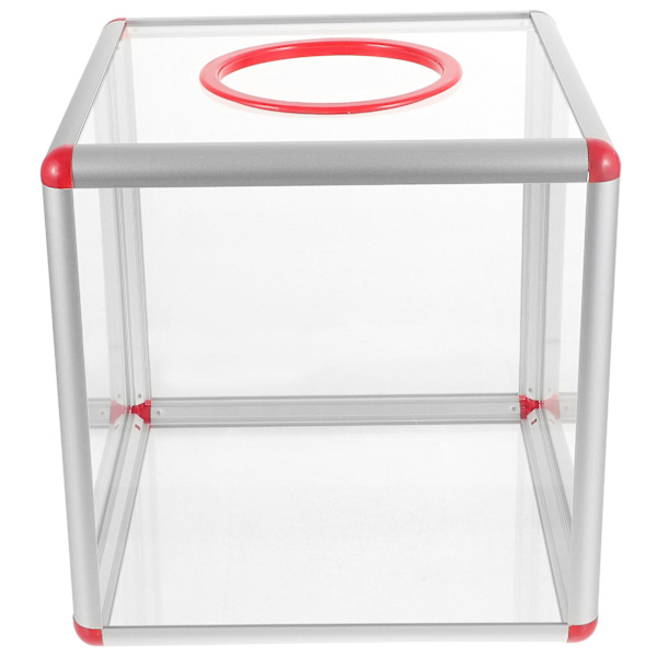 Lotteriboks transparent akryl lotteriboks spil lotteriboks etui akrylboks lotteri bryllup (25X25 cm, flere farver)