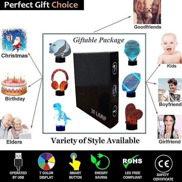 Sød prinsesse Elsa Anime figur karakter 3d Led optisk illusion sove natlys med fjernbetjening 16 farver soveværelse indretning bordlampe fødselsdag julegaver