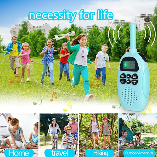 FlkwoH Laddningsbar Walkie Talkie för Barn, Utomhusleksaker för 3, 4, 5, 6, 7, 8 Åriga Pojkar och Flickor, Present till Flickor Pojkar (Blå och Rosa)