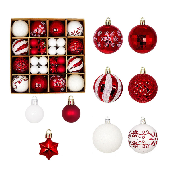 Julekuler Ornamenter Ball Shatterproof For Xmas Tree Holiday Bryllup