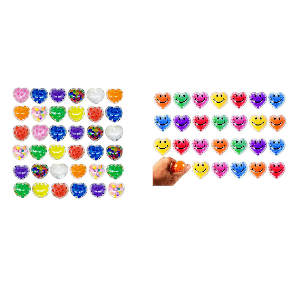 24 stk. Valentinsdagsgaver til børn Hjerte Stressbolde Squishy Squeeze Legetøj
