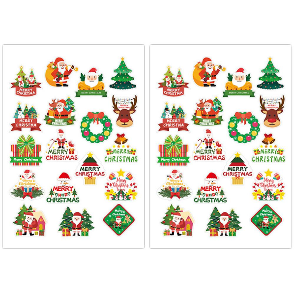 1 set julklistermärken DIY-klistermärken fickklistermärken vattenflaska klistermärken (20.30X14.40X0.20CM, som visas på bilden)