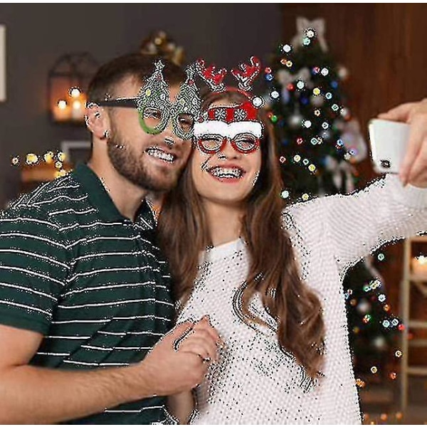 4 stycken julglasögonbågar och pannband söta dekoration accessoarer jul fest presentset
