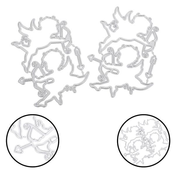 2st Änglavingar Stansform Scrapbook Stencil Stans (0.1X6.5X9.1CM, Silver)