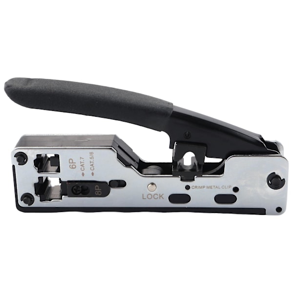 Combo Nätverksverktyg Rj45 Verktyg Telecom Crimpning Crimper Kompatibel Rj45 Cat7 Cat6a（SvartSilver）