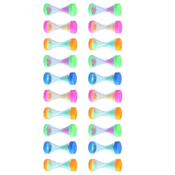 20 stykker timeglassleker for barn, kreativ timeglass hjemmedekorasjoner (tilfeldige farger) (6,7X2,8X2,8CM, tilfeldige farger)