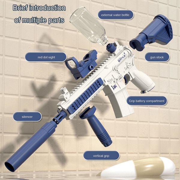 Elektriske vandpistoler M416, kraftfuld vandpistol op til 32ft, vandpistol sommerlegetøj (pink)