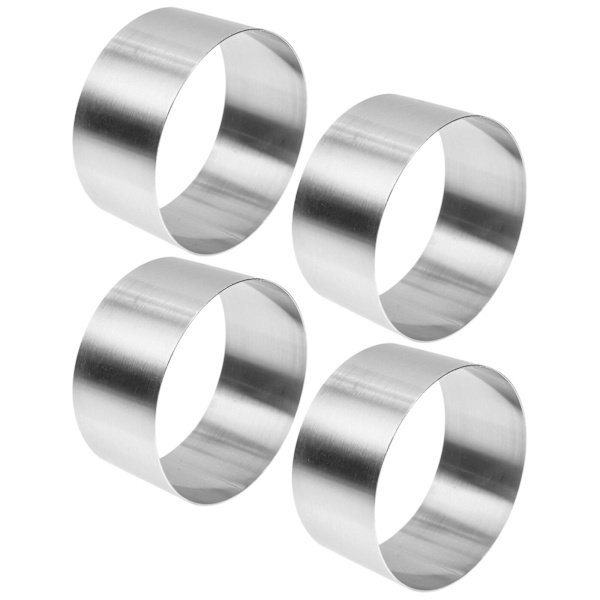 4-pack kakform kakform mousseform hushållsbakning rund rostfri form (10.00X10.00X5.00CM, silver)