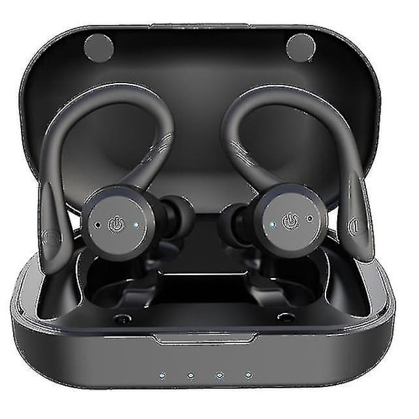 20 timmars speltid simning vattentät Bluetooth-hörlurar dubbla slitage sport trådlösa hörlurar Tws Ipx7 öronsnäckor stereo（svart）